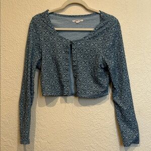 Blue Patterned Women's Top